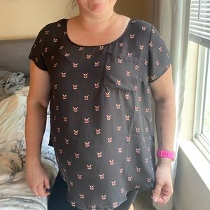 Torrid blouse with foxes. Size 1